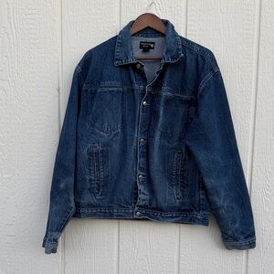 Competition Jeans Distressed Denim Jacket Women’s Size 18 Button Front Pockets